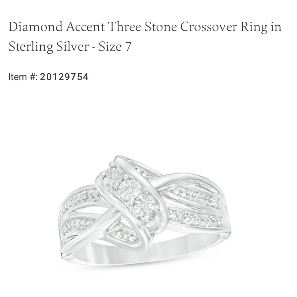 Zales Diamond crossover ring in sterling silver